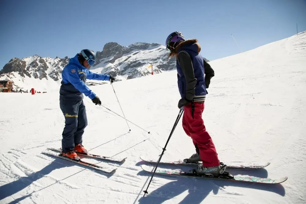 Expert skier in powder