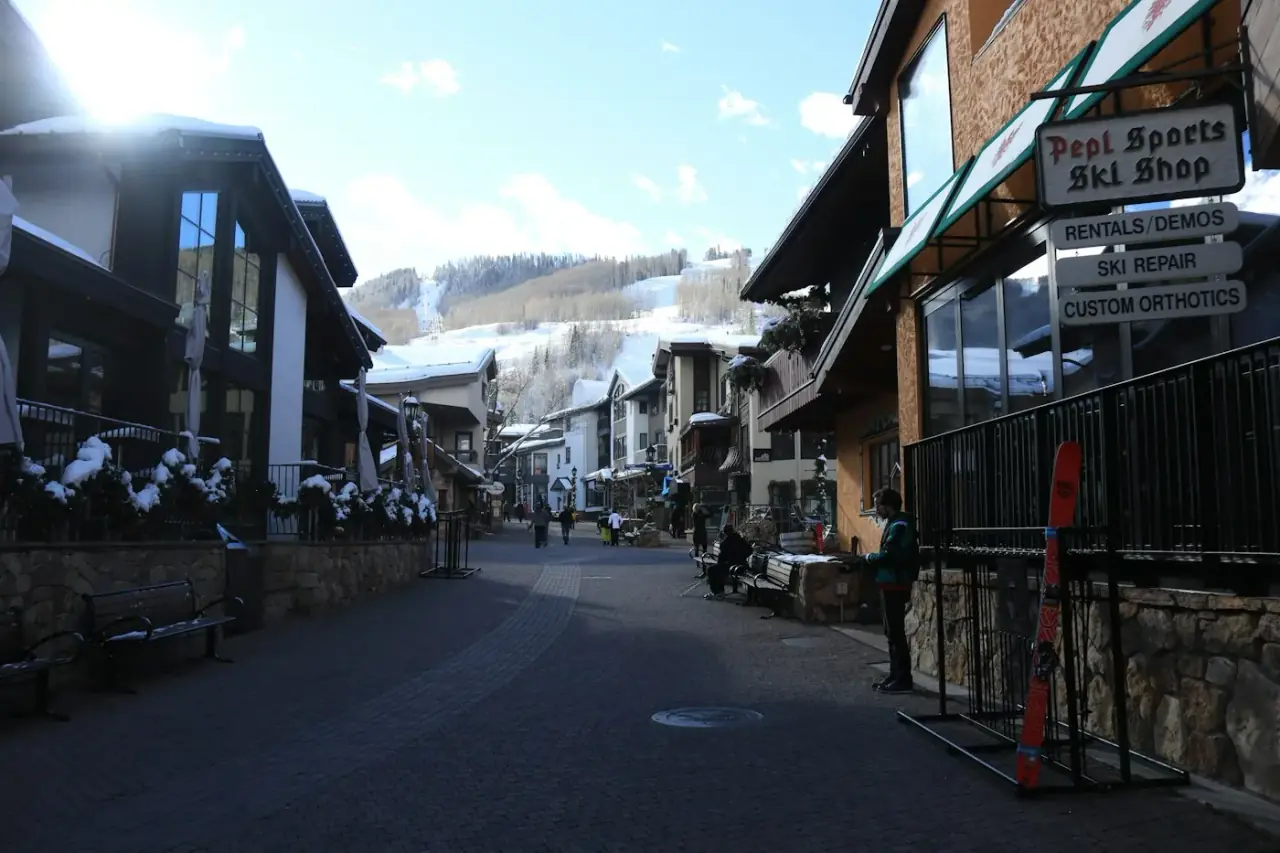 Vail Village's pedestrian streets sit just steps from the lifts.